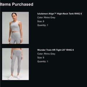 lululemon Gray Tank Top and Leggings Set